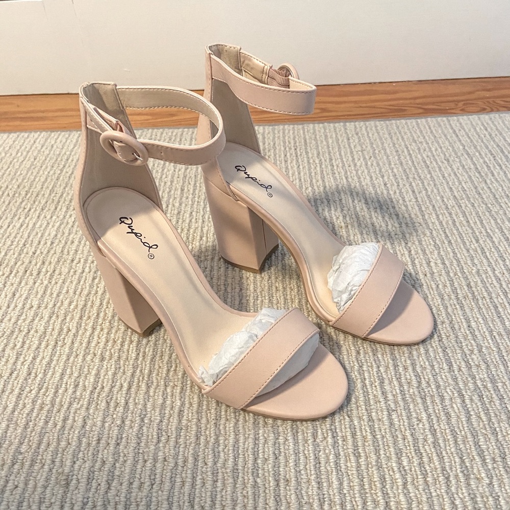 Qupid Nude Heeled Sandal